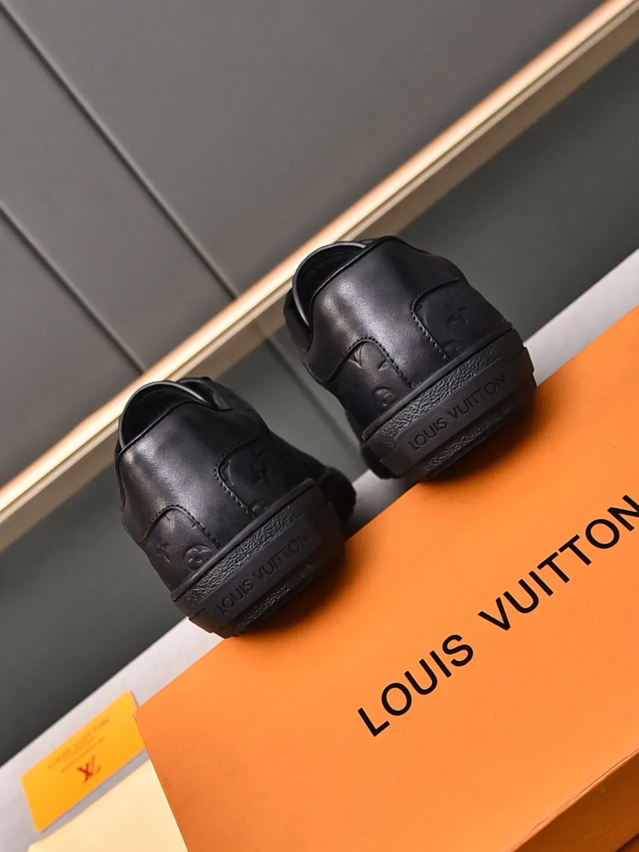 Louis Vuitton Black Monogram-Embossed Leather Low-Top Lifestyle Sneakers 3