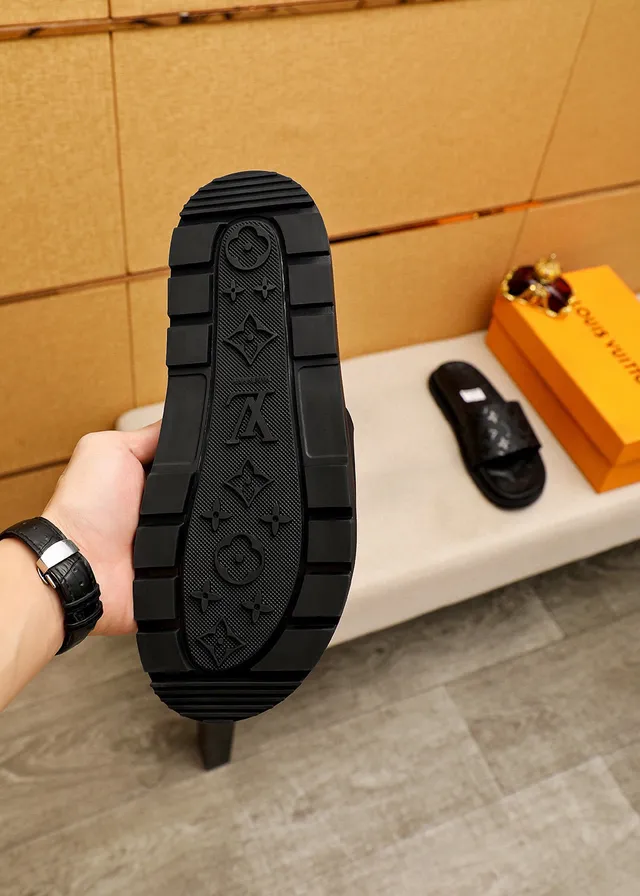 Louis Vuitton Black Monogrammed Molded Rubber Sole Slippers 9