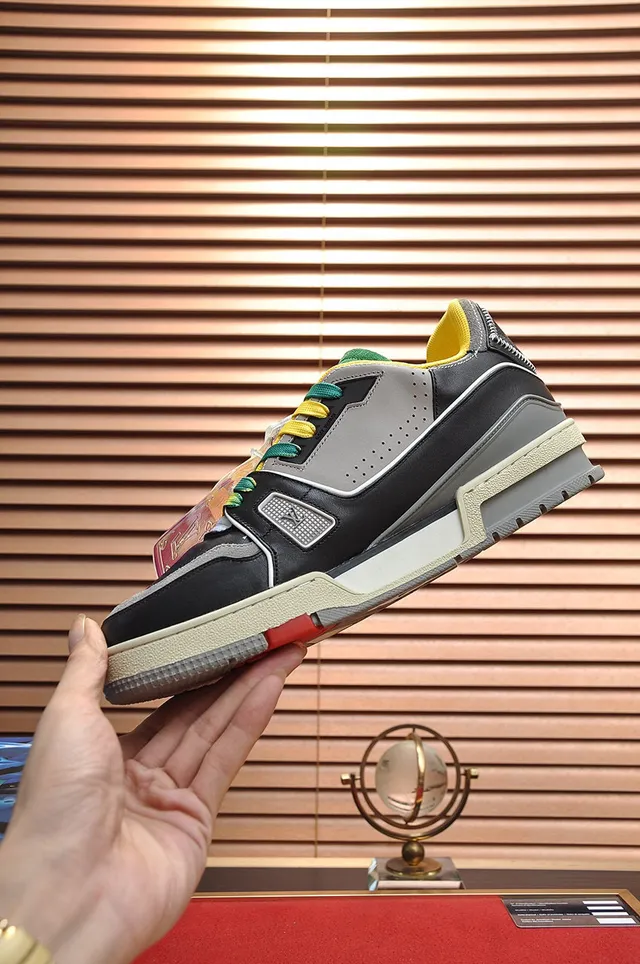Louis Vuitton Black Multicolor Layered Synthetic Upper Sculpted Stacked Midsole Lifestyle Sneakers 6