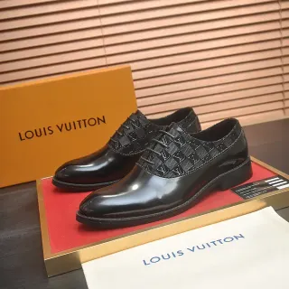 Louis Vuitton Black Patent and Monogram Oxford Shoes