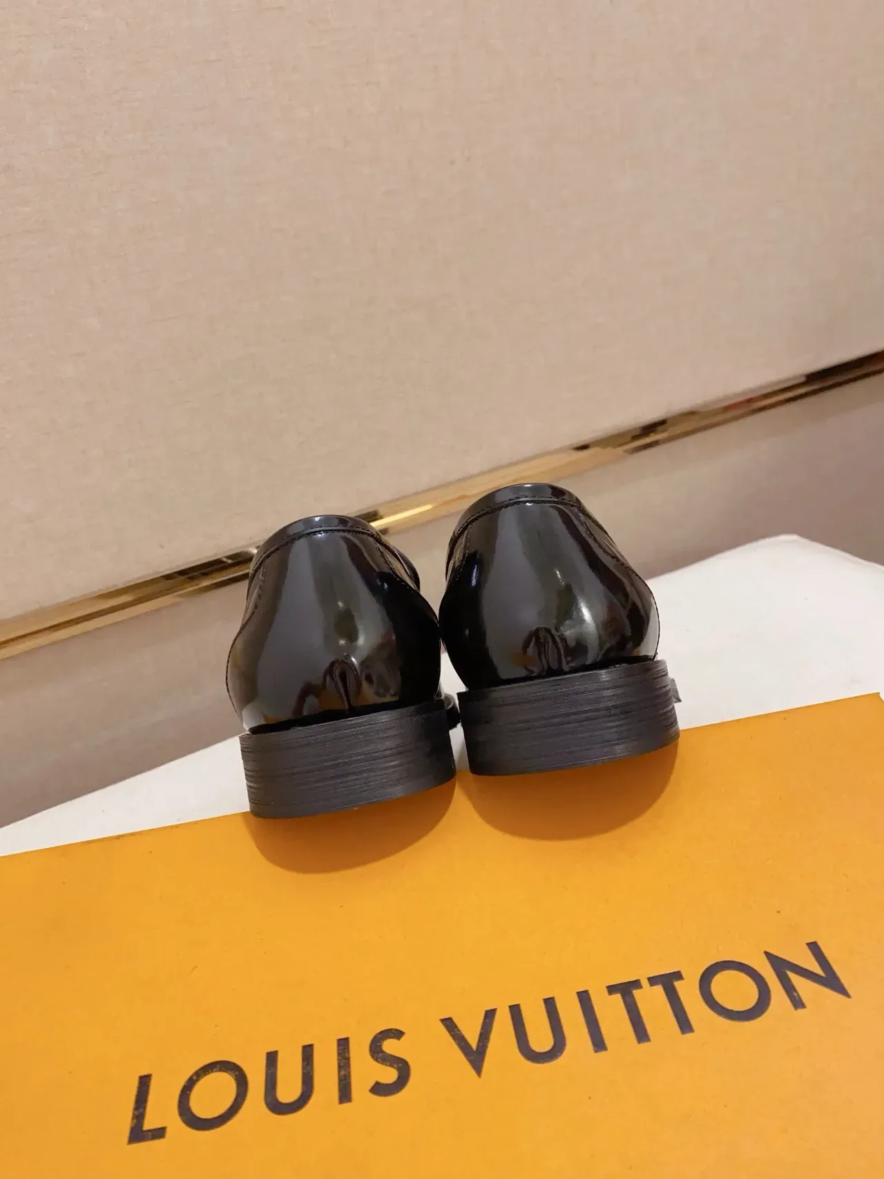 Louis Vuitton Black Patent Leather Damier Check Pattern Loafer 3