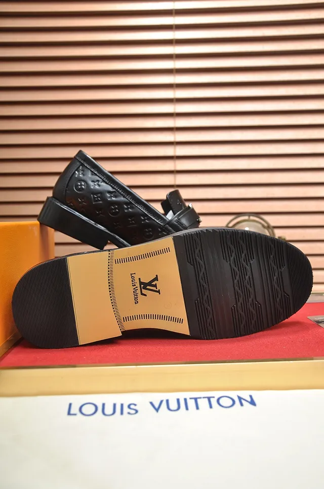 Louis Vuitton Black Silver Monogram-Embossed Leather Classic Slip-On Loafer 3