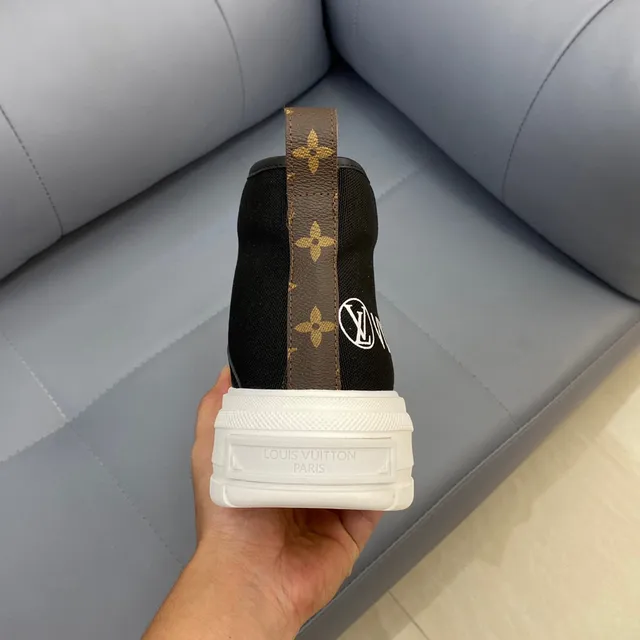 Louis Vuitton Black White High-Top Canvas Upper Lifestyle Sneakers 3