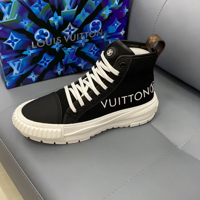 Louis Vuitton Black White High-Top Canvas Upper Lifestyle Sneakers 5