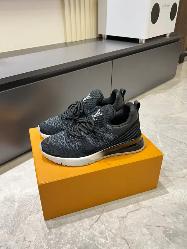 Louis Vuitton Black White Knit Upper Integrated Lacing Lifestyle Sneakers 5