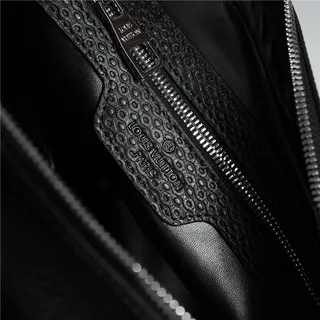 Louis Vuitton Black White Structured Rectangular Textured Leather Handbag 2
