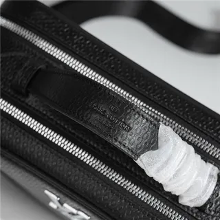 Louis Vuitton Black White Structured Rectangular Textured Leather Handbag 5