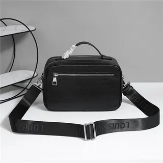 Louis Vuitton Black White Structured Rectangular Textured Leather Handbag 9