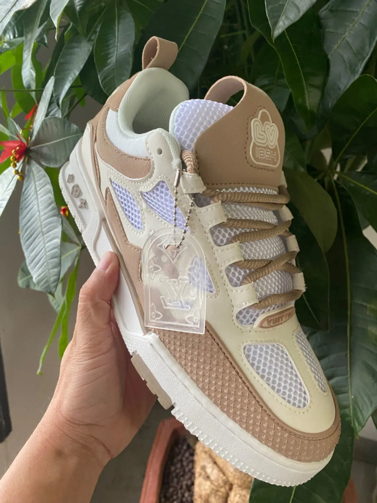 Louis Vuitton Blue Brown Cage-Overlay Construction Perforated Mesh Inserts Lifestyle Sneakers 7