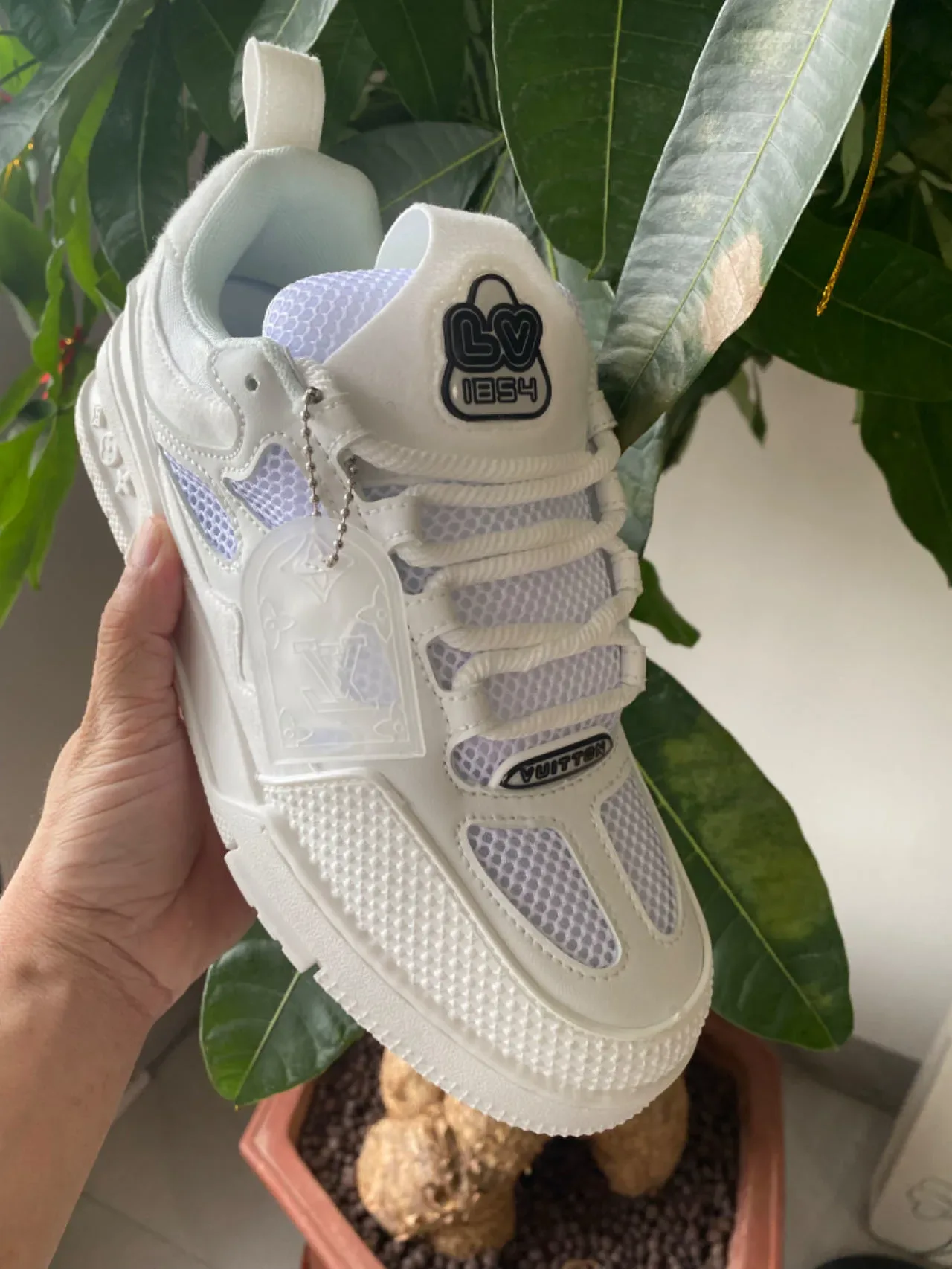 Louis Vuitton Blue Brown Cage-Overlay Construction Perforated Mesh Inserts Lifestyle Sneakers 12