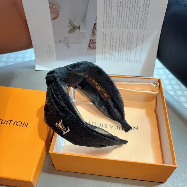 Louis Vuitton নীল রূপালী মোড়ানো গিঁট ধাতব LV Logo টুপি 5