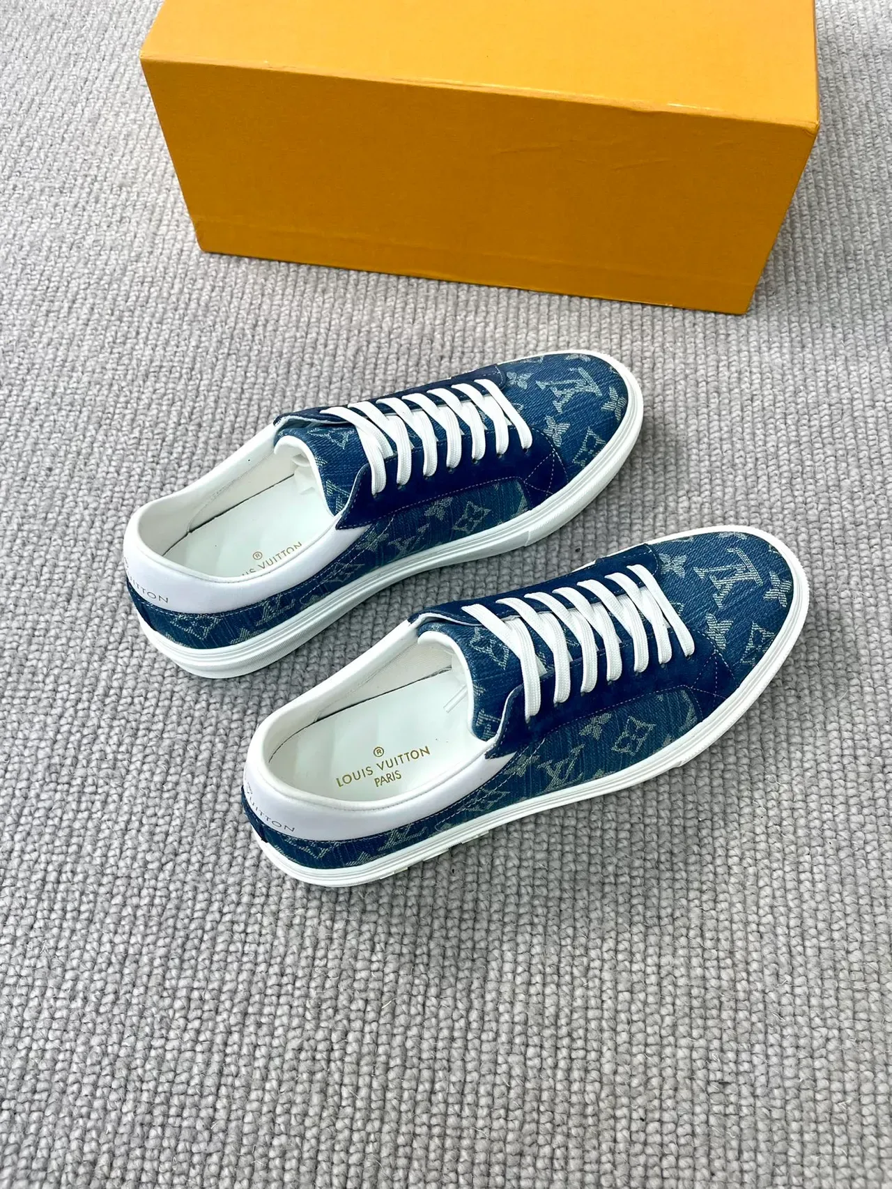 Louis Vuitton Blue White Denim Upper Monogram Print Lifestyle Sneakers 4