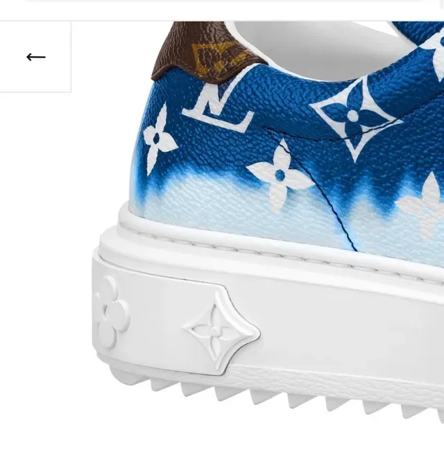 Louis Vuitton Blue White Monogram-Printed Leather Upper Gradient Dye Effect Lifestyle Sneakers 2