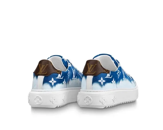 Louis Vuitton Blue White Monogram-Printed Leather Upper Gradient Dye Effect Lifestyle Sneakers 5