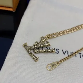 Louis Vuitton Branch-Textured Monogram Pendant Necklace