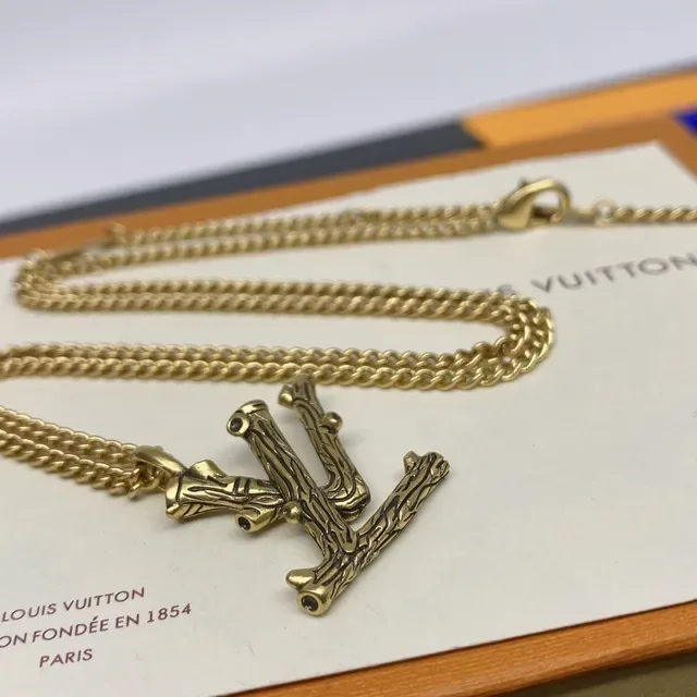 Louis Vuitton Branch-Textured Monogram Pendant Necklace 4