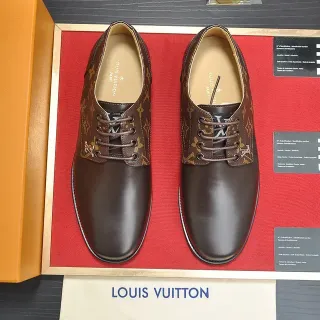 Louis Vuitton Brown Beige Cap-Toe Monogram Canvas Quarters Oxford Shoes
