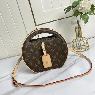Louis Vuitton Brown Beige Circular Rigid Silhouette Monogram Canvas Handbag
