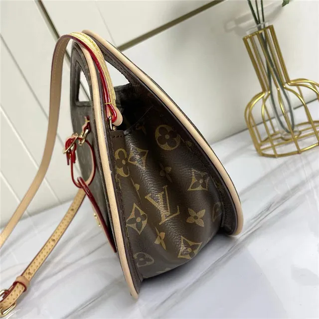 Louis Vuitton marron beige circulaire rigide silhouette Monogram Canvas sac à main 2