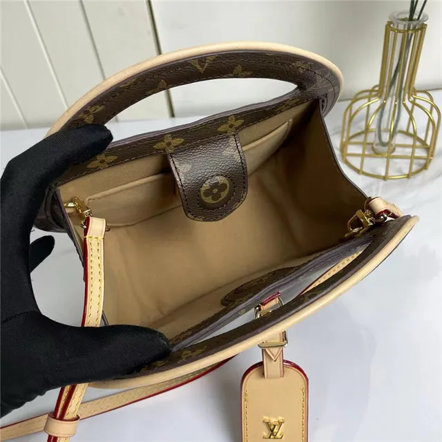 Louis Vuitton marron beige circulaire rigide silhouette Monogram Canvas sac à main 3