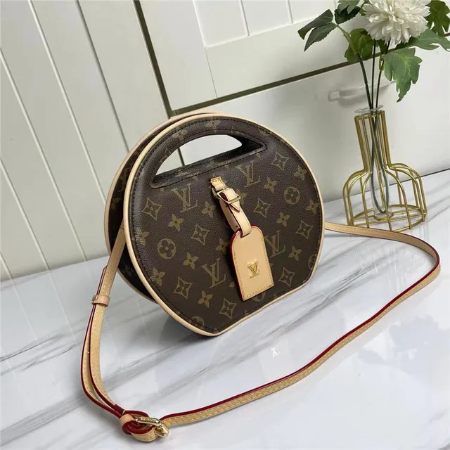 Louis Vuitton marron beige circulaire rigide silhouette Monogram Canvas sac à main 7