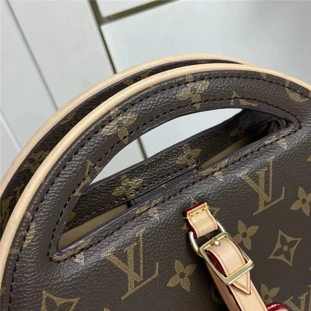 Louis Vuitton marron beige circulaire rigide silhouette Monogram Canvas sac à main 8