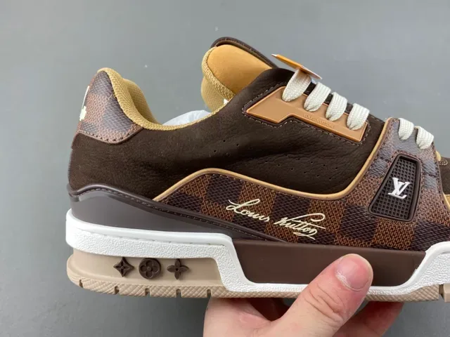 Louis Vuitton Brown Beige Low-Top Monogram Canvas Lifestyle Sneakers 3