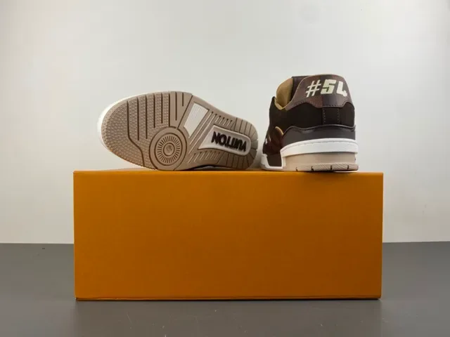 Louis Vuitton Brown Beige Low-Top Monogram Canvas Lifestyle Sneakers 16
