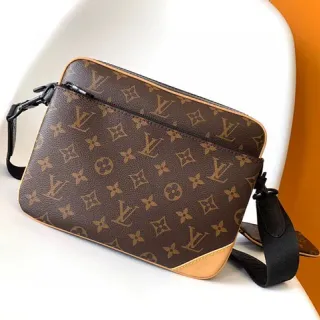 Louis Vuitton Brown Beige Monogram Canvas Rectangular Messenger Bag