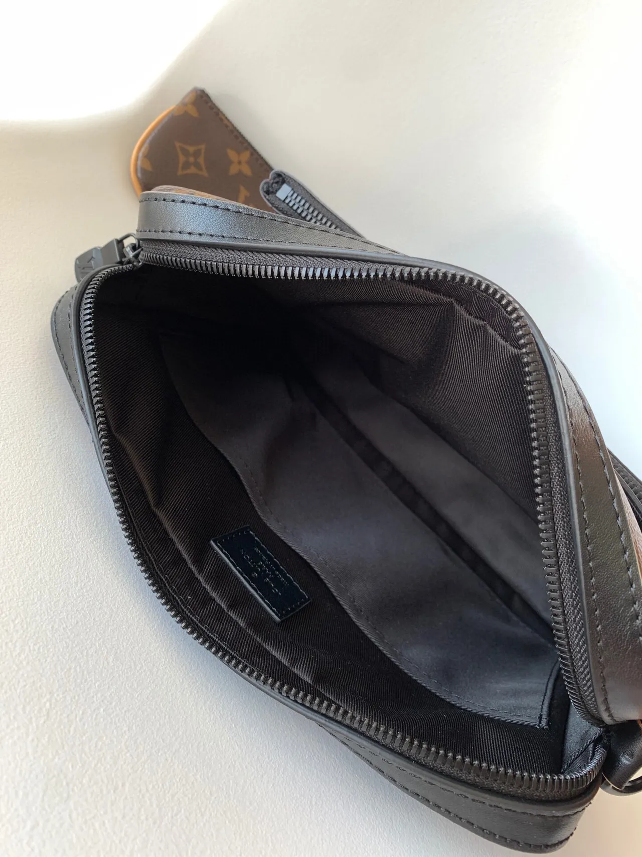 Louis Vuitton Brown Beige Monogram Canvas Rectangular Messenger Bag 2