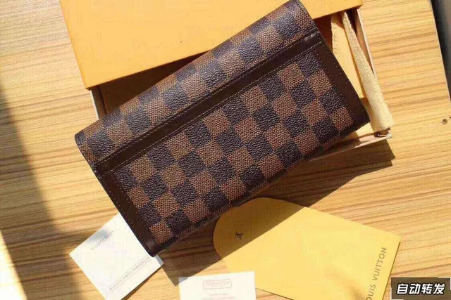 Louis Vuitton Brown Beige Monogram Coated Canvas Dark Leather Trim Long Wallet 7