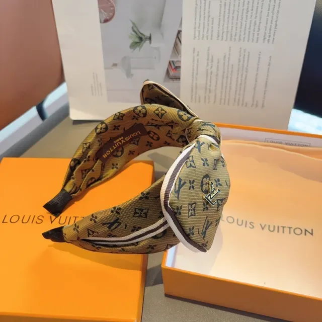 Louis Vuitton Brown Beige Monogram-Printed Bow-Knot Scarve 3