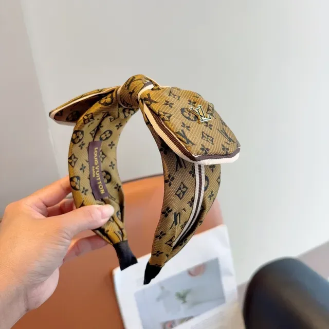 Louis Vuitton Brown Beige Monogram-Printed Bow-Knot Scarve 9