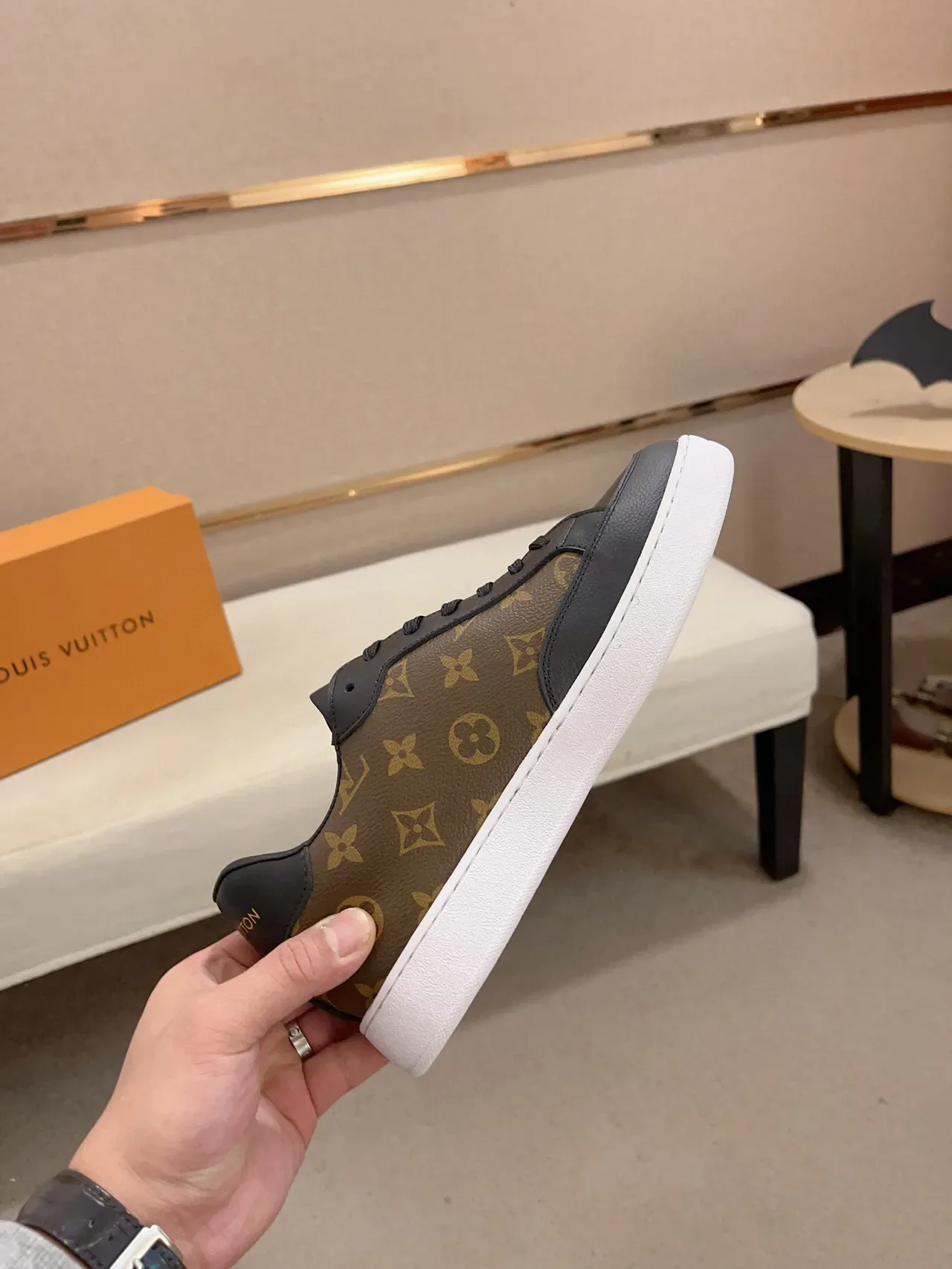 Louis Vuitton Brown Black Monogram Canvas Leather Panels Lifestyle Sneakers 6
