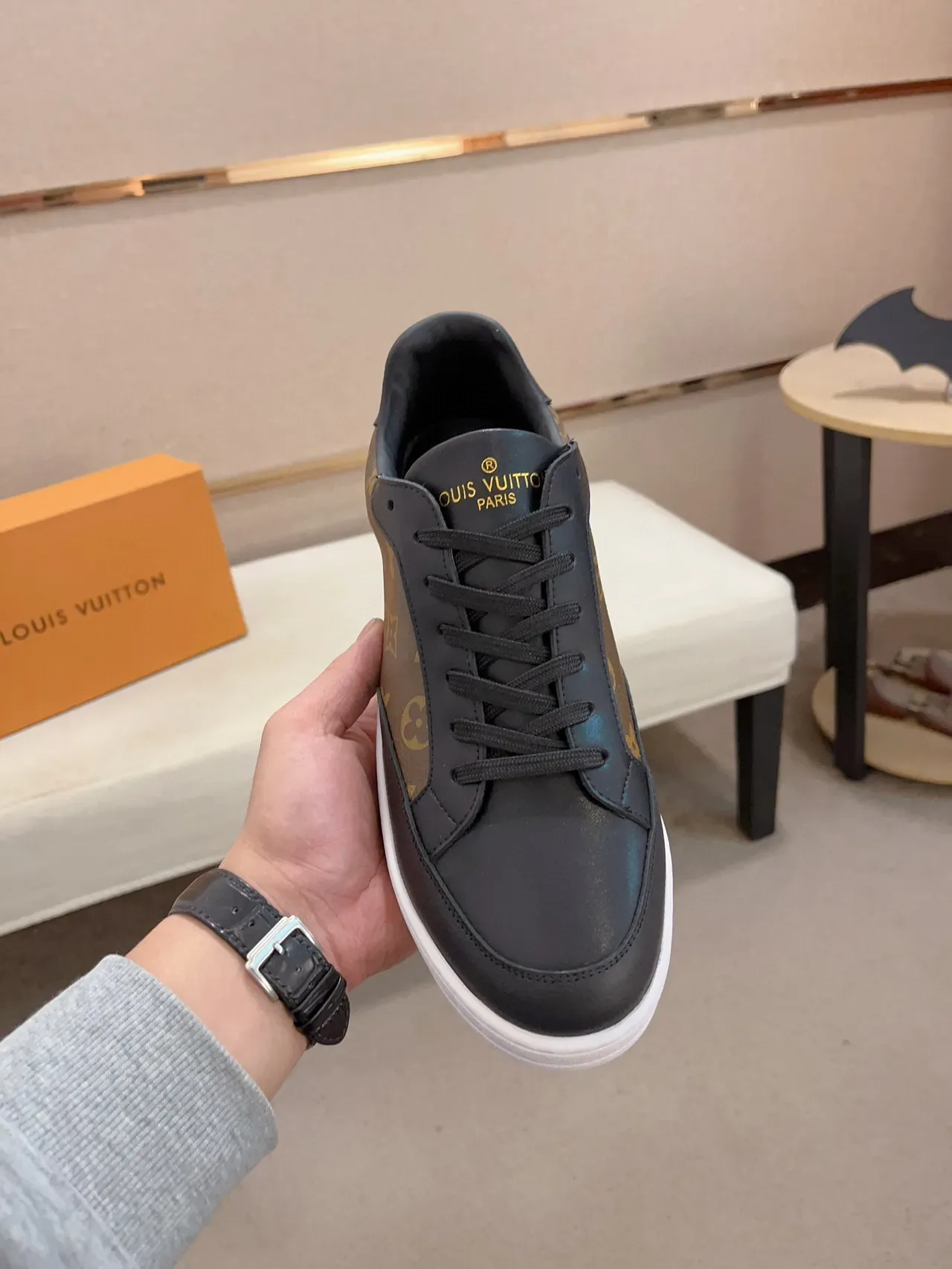 Louis Vuitton Brown Black Monogram Canvas Leather Panels Lifestyle Sneakers 7