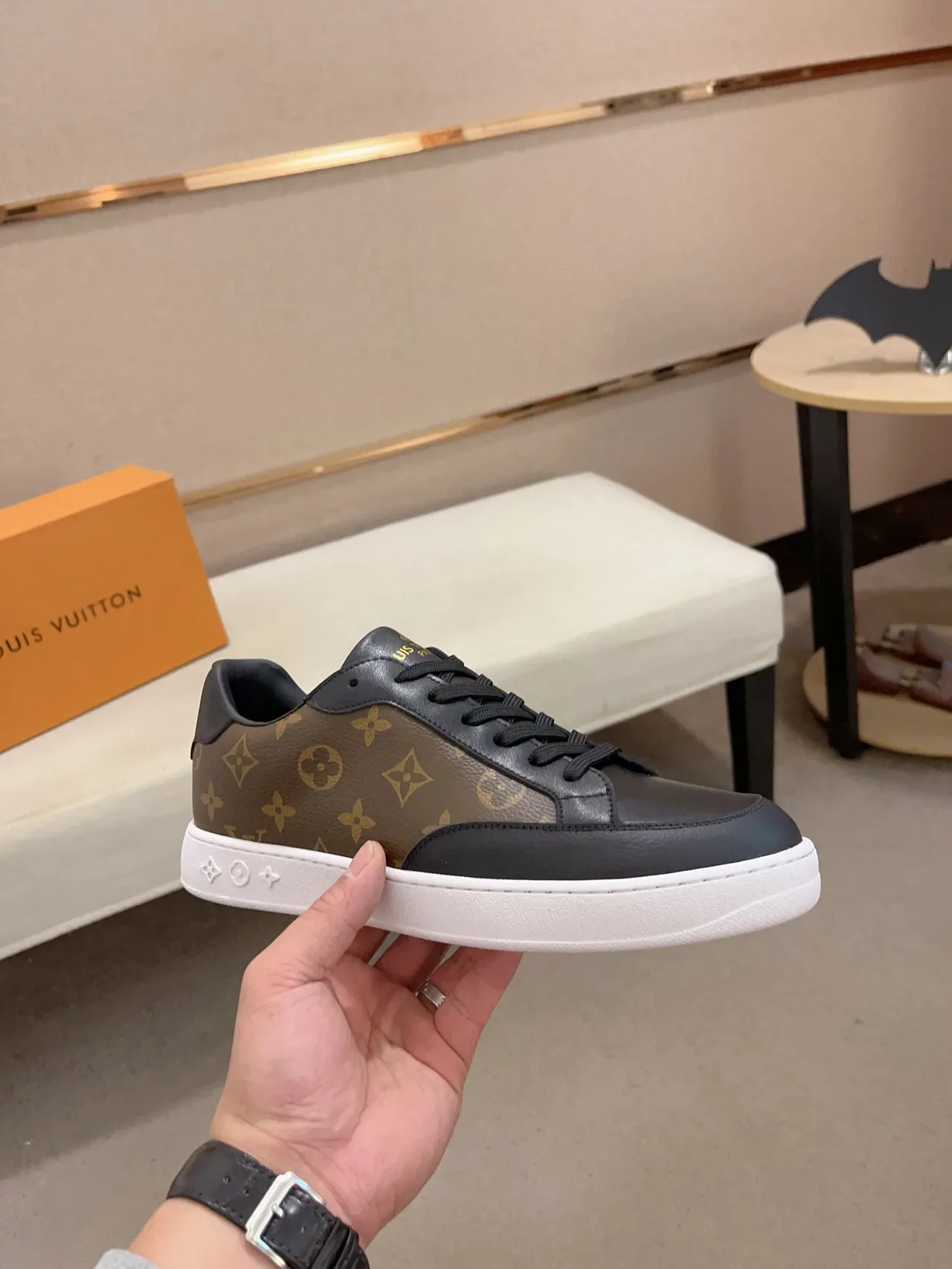 Louis Vuitton Brown Black Monogram Canvas Leather Panels Lifestyle Sneakers 8