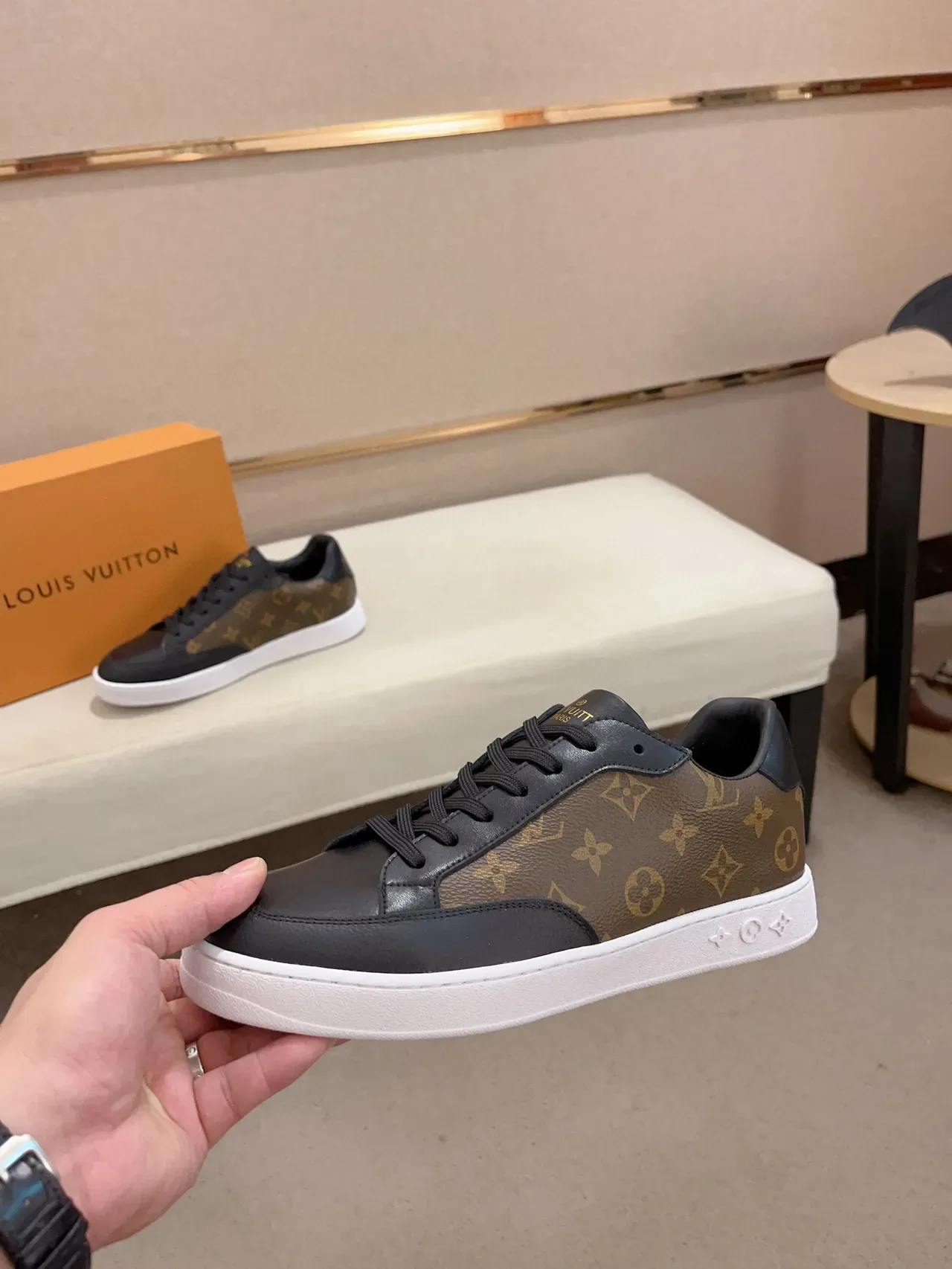Louis Vuitton Brown Black Monogram Canvas Leather Panels Lifestyle Sneakers 9