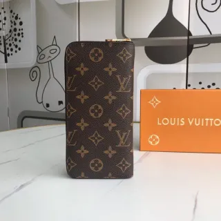 Louis Vuitton Brown Gold Monogram Canvas Vertical Zip-Top Long Wallet