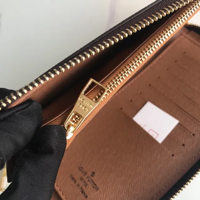 Louis Vuitton Brown Gold Monogram Canvas Vertical Zip-Top Long Wallet 2