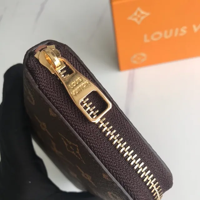 Louis Vuitton Brown Gold Monogram Canvas Vertical Zip-Top Long Wallet 4