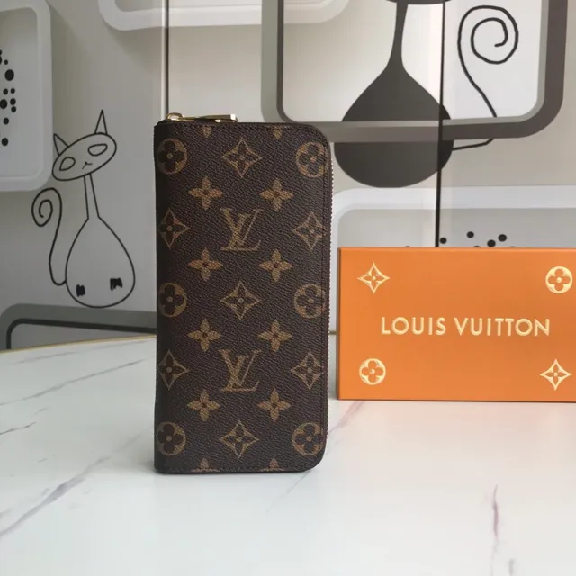 Louis Vuitton Brown Gold Monogram Canvas Vertical Zip-Top Long Wallet 6