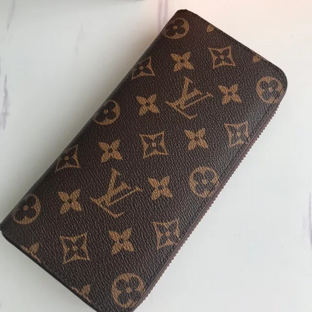 Louis Vuitton Brown Gold Monogram Canvas Vertical Zip-Top Long Wallet 9