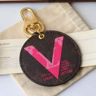 Louis Vuitton Sac Marron Rose Circulaire Cuir Monogramme Toile