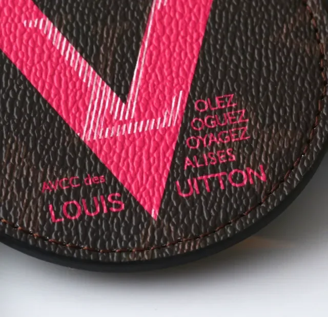 Louis Vuitton Brown Pink Circular Leather Monogram Canvas Handbag 7