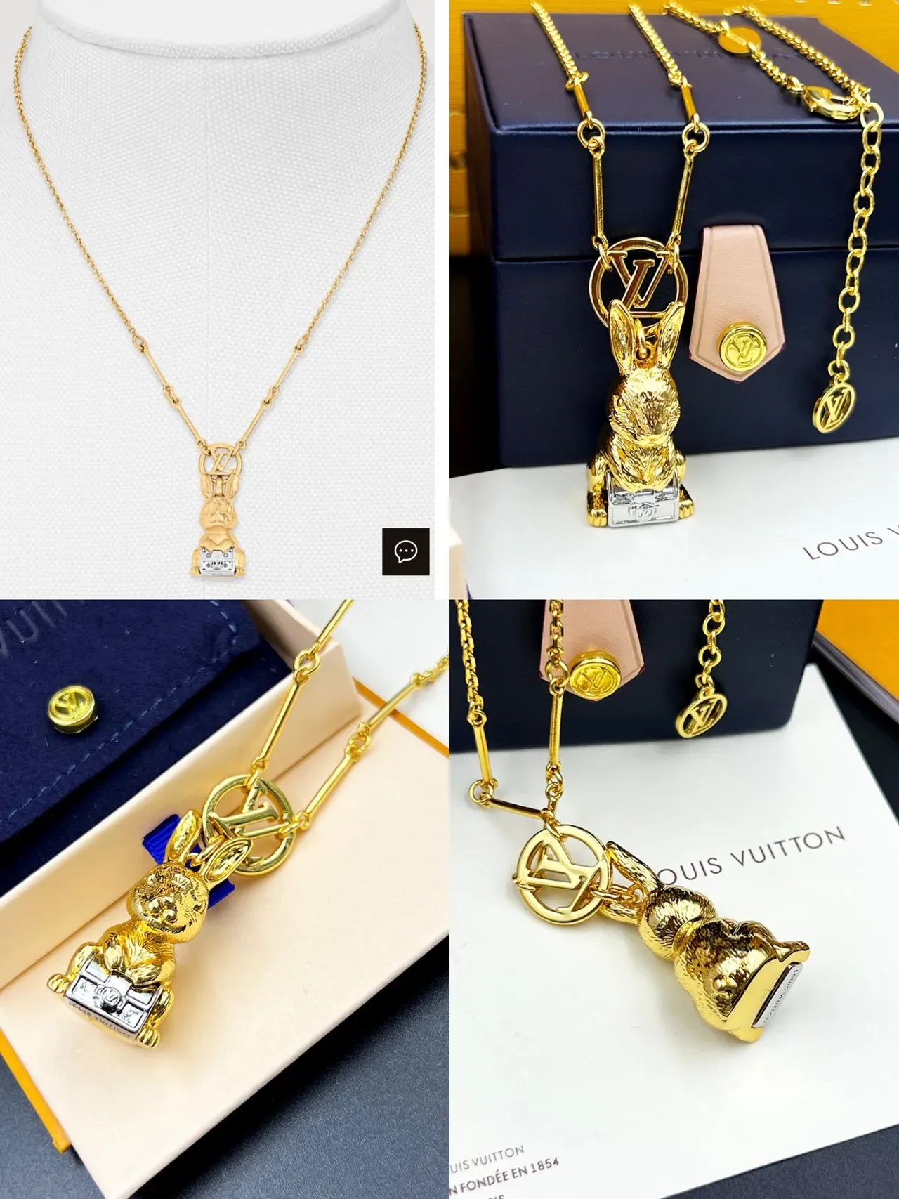 Louis Vuitton Bunny Rabbit Charm Monogram Leather Bracelet 4