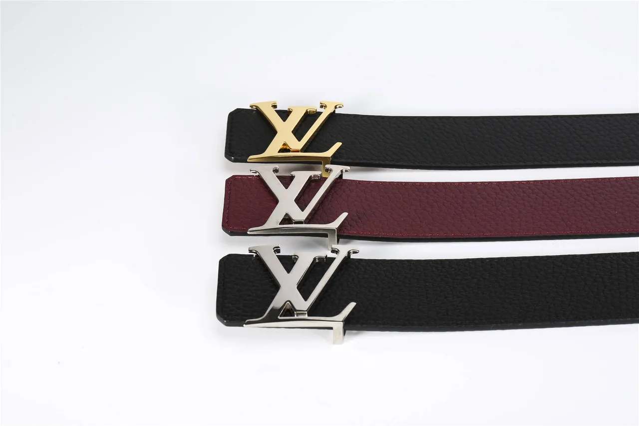 Louis Vuitton Cinto de couro reversível bordeaux prata granulado 3