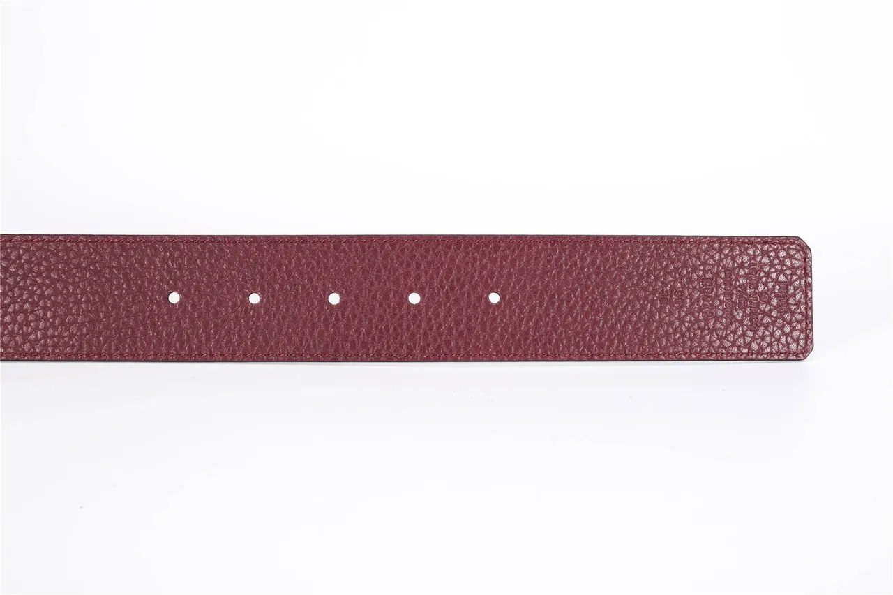 Louis Vuitton Cinto de couro reversível bordeaux prata granulado 6