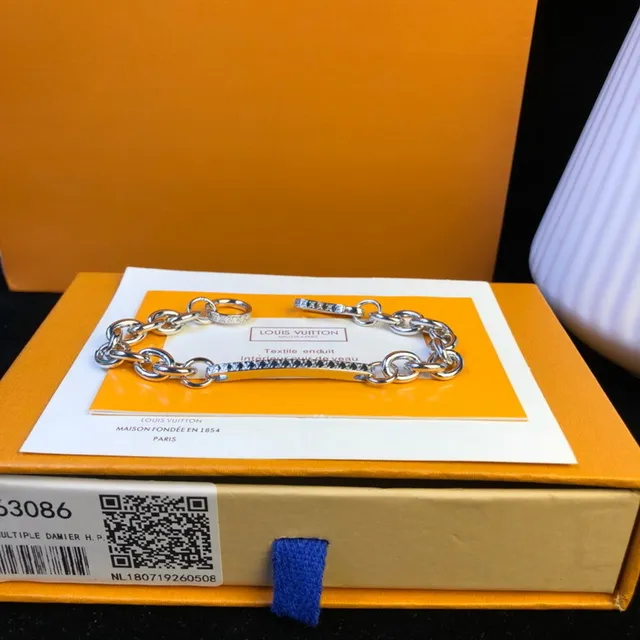 Louis Vuitton Chain Bracelet Silver Polished Metal Bracelet 5