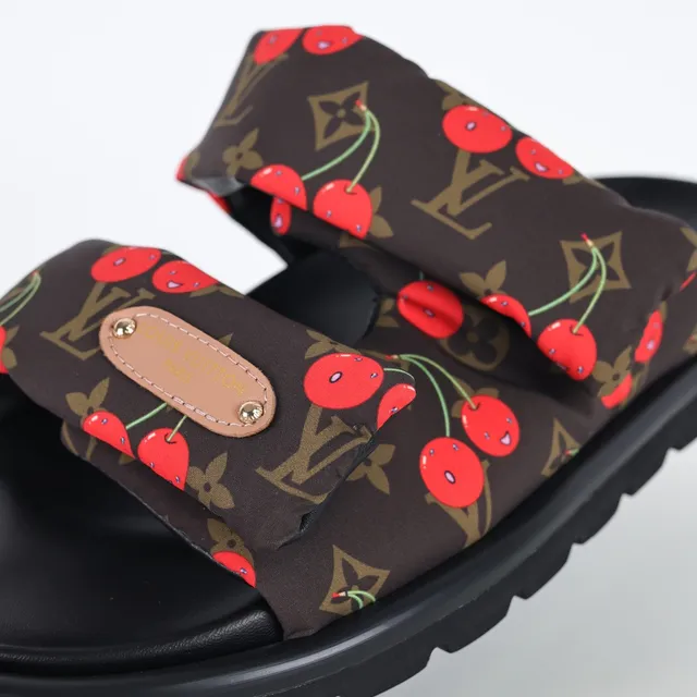 Louis Vuitton Cherry Print Padded Strap Slippers 6