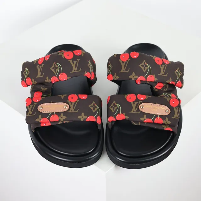 Louis Vuitton Cherry Print Padded Strap Slippers 8